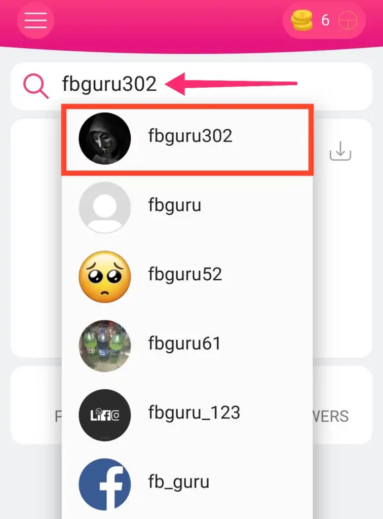 InstaUp followers search